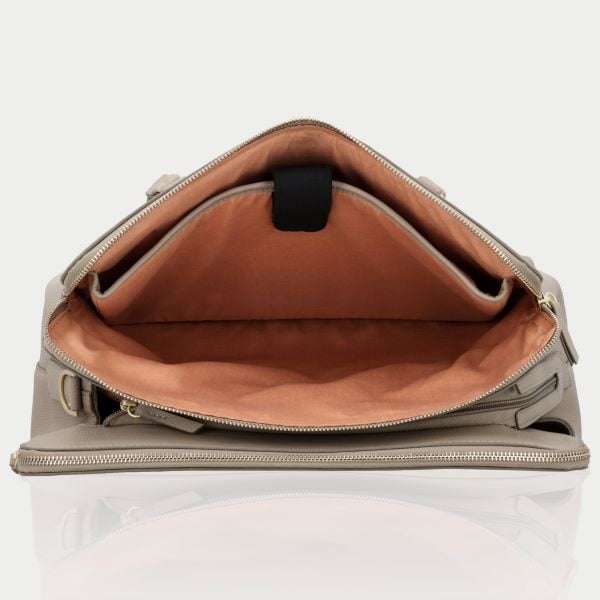 LouLou Laptop schoudertas OLIVIA Soft Sepia