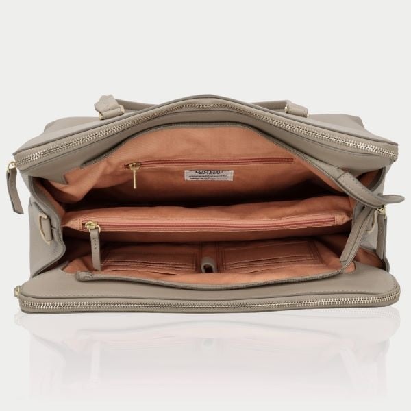 LouLou Laptop schoudertas OLIVIA Soft Sepia
