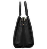 LouLou Dames leren schoudertas Vera Black