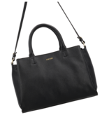 LouLou Dames leren schoudertas Vera Black