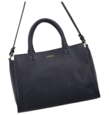 LouLou Dames leren schoudertas Vera Dark Blue