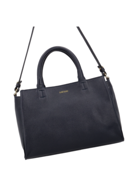 LouLou Dames leren schoudertas Vera Dark Blue