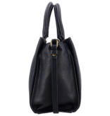 LouLou Dames leren schoudertas Vera Dark Blue