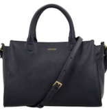 LouLou Dames leren schoudertas Vera Dark Blue