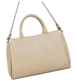 LouLou Dames leren schoudertas Vera Beige
