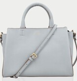 LouLou Dames leren schoudertas Vera Blue Aura