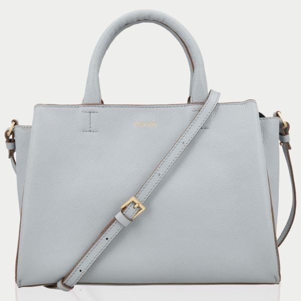 LouLou Dames leren schoudertas Vera Blue Aura