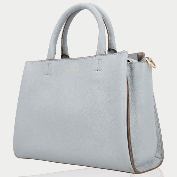 LouLou Dames leren schoudertas Vera Blue Aura