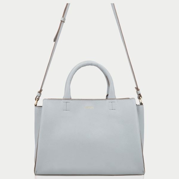 LouLou Dames leren schoudertas Vera Blue Aura