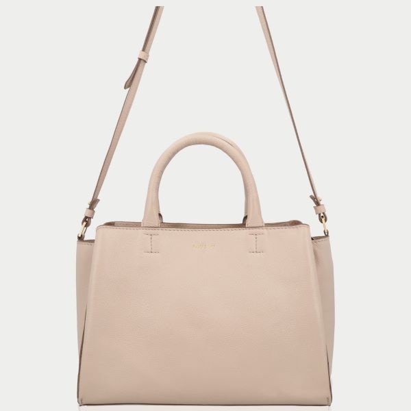 LouLou Dames leren schoudertas Vera Soft Sepia