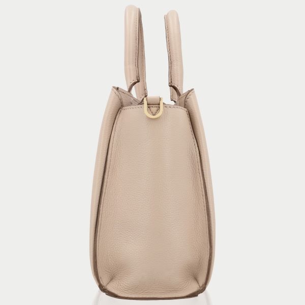 LouLou Dames leren schoudertas Vera Soft Sepia