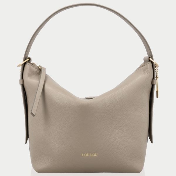 LouLou LOIS  leren hobo / crossbody tas Soft Sepia