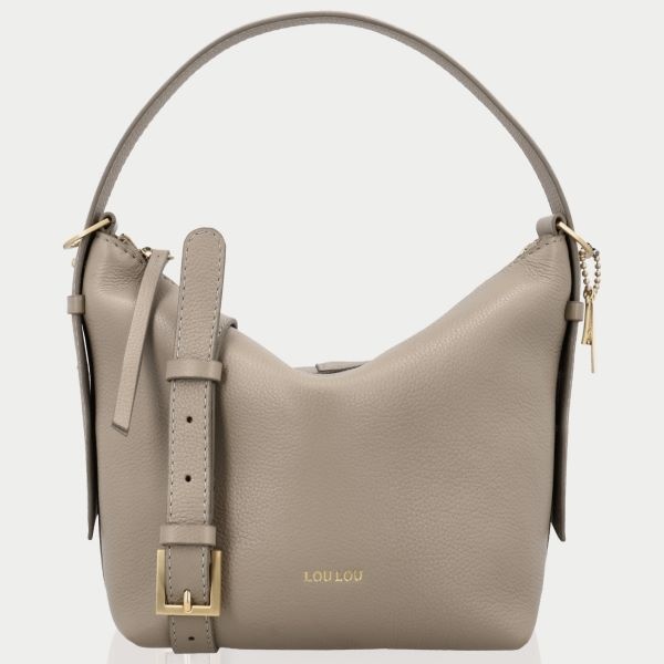 LouLou LOIS  leren hobo / crossbody tas Soft Sepia