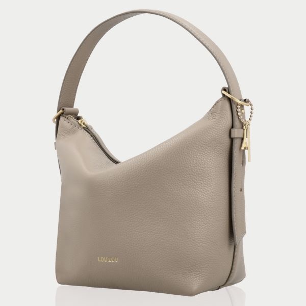 LouLou LOIS  leren hobo / crossbody tas Soft Sepia