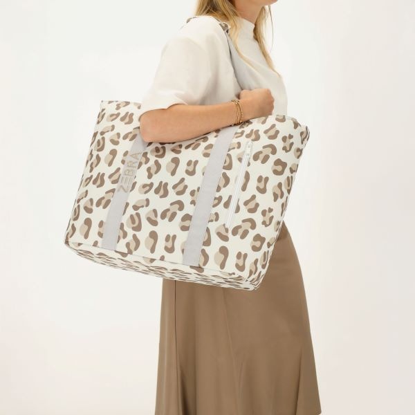 Zebra Trends Sally Strandtas Luipaard Beige