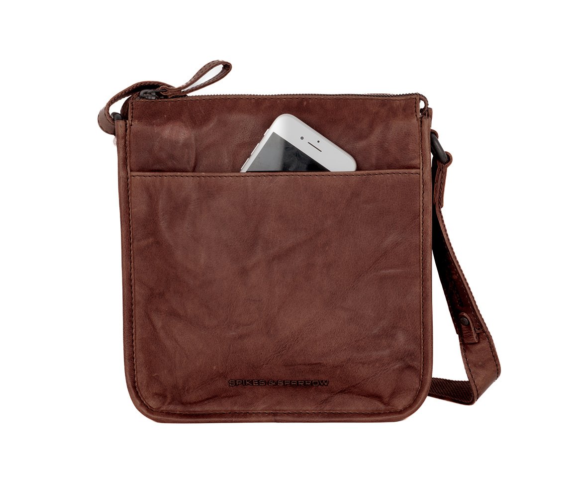 Spikes and Sparrow Leren Crossbodytas – Margo  Dark Brown