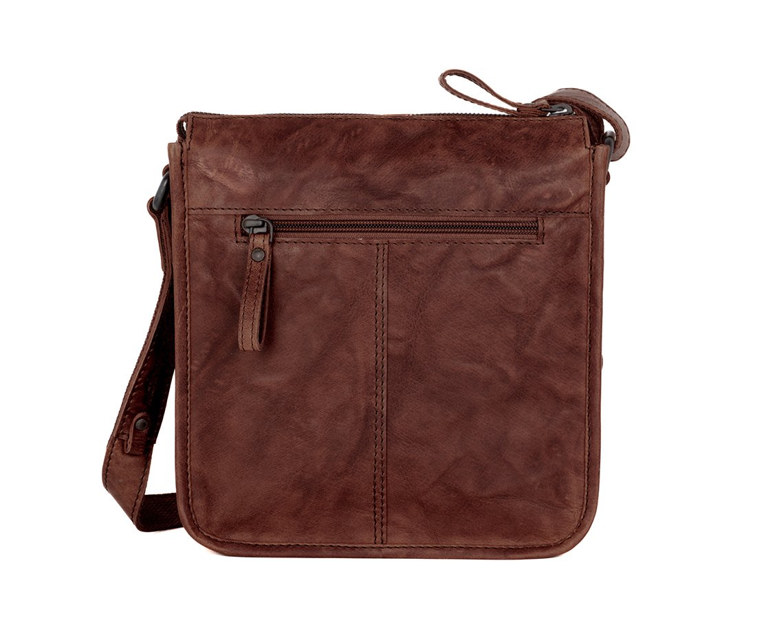 Spikes and Sparrow Leren Crossbodytas – Margo  Dark Brown