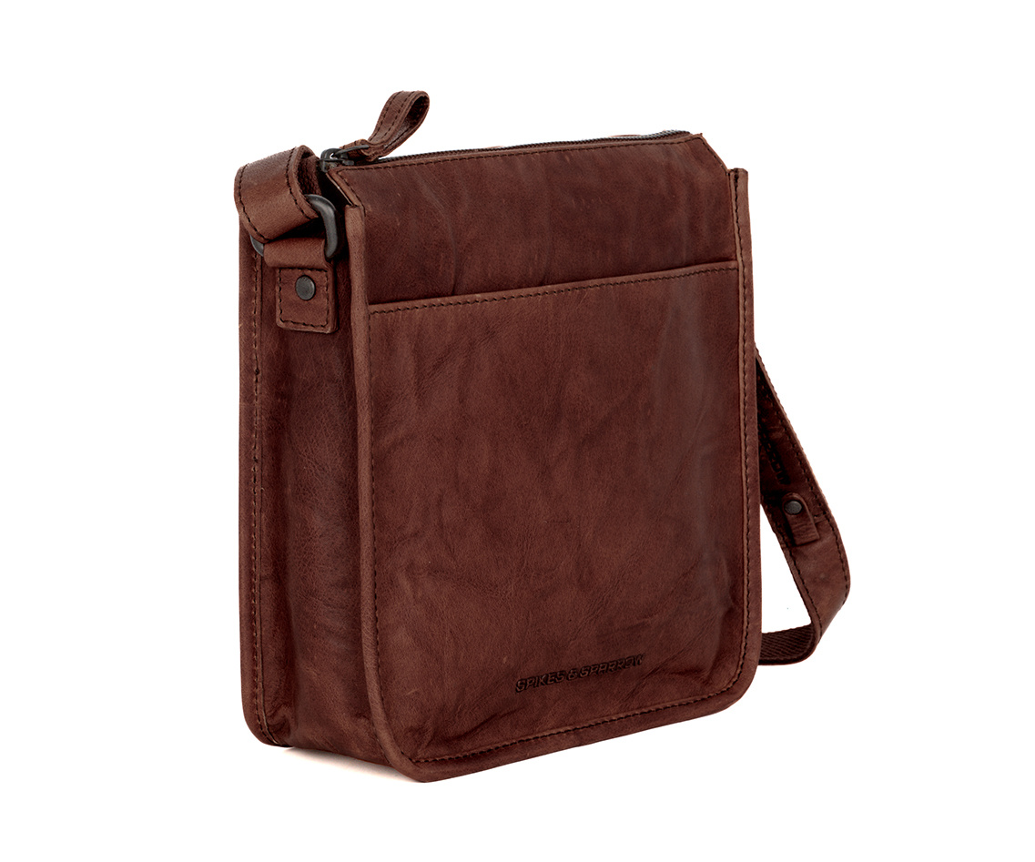 Spikes and Sparrow Leren Crossbodytas – Margo  Dark Brown