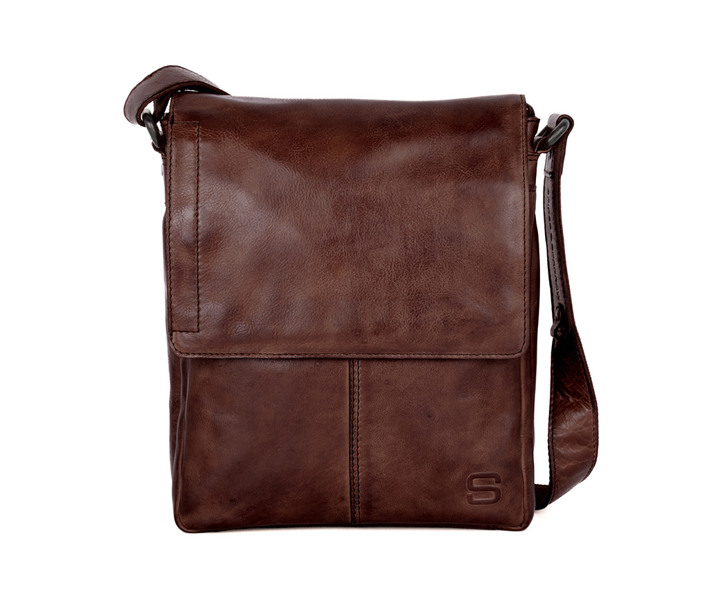 Spikes and Sparrow Leren Crossbodytas – Margo  Dark Brown