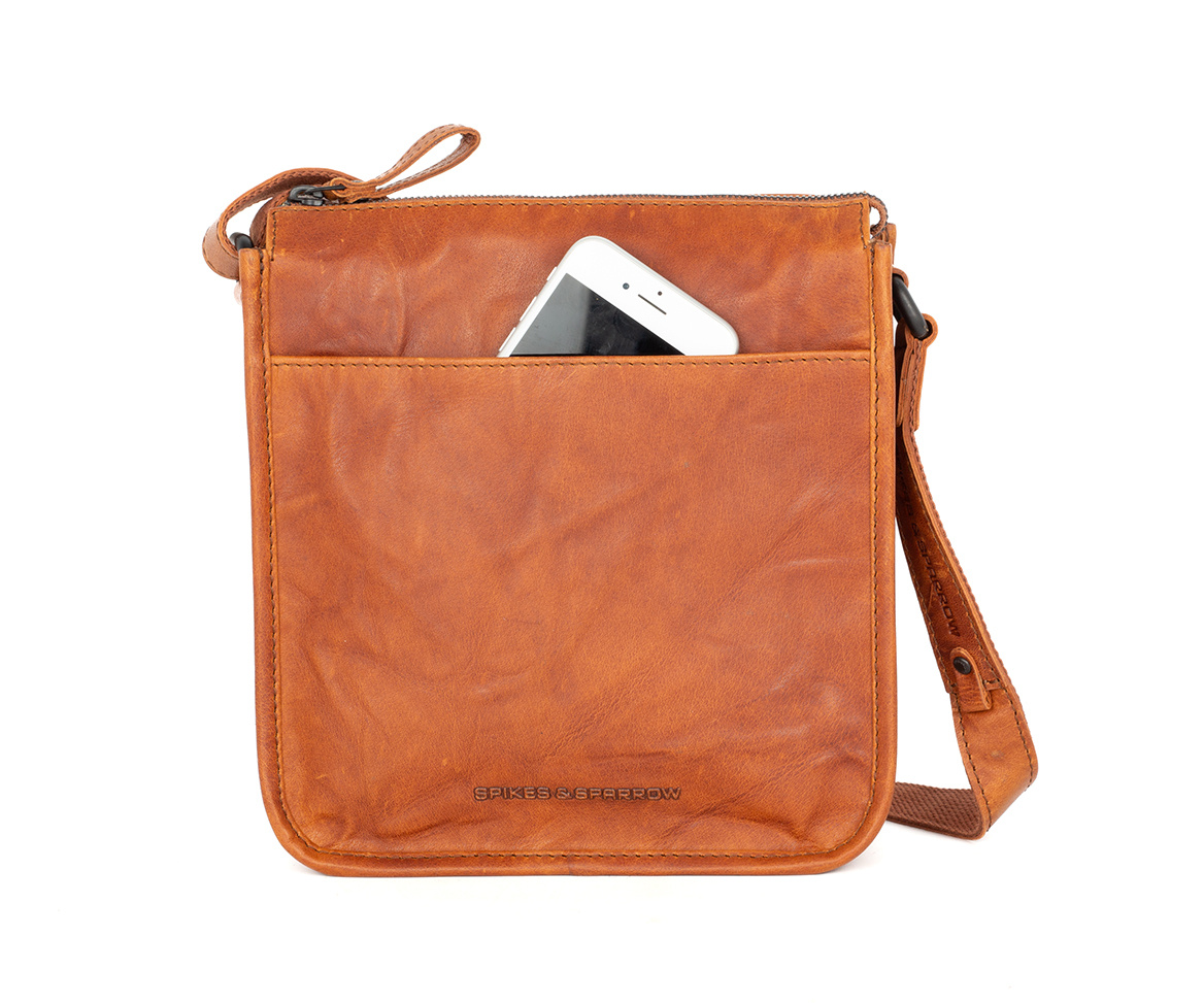 Spikes and Sparrow Leren Crossbodytas – Margo  Brandy