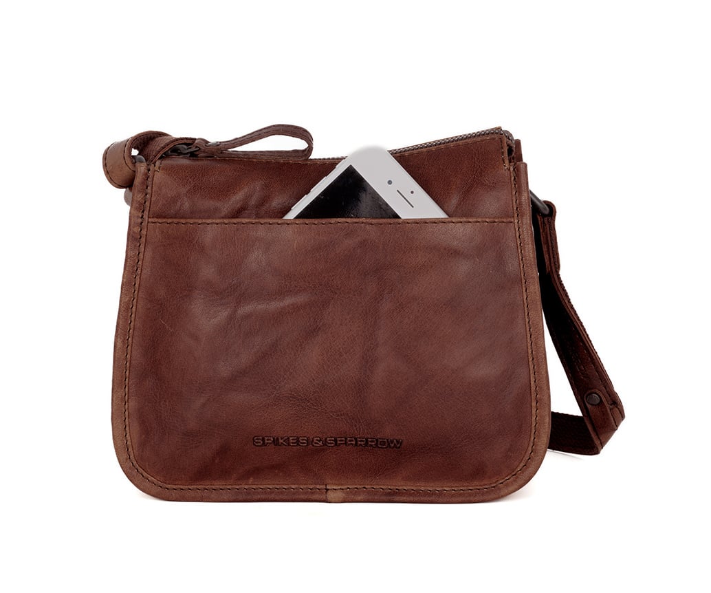 Spikes and Sparrow Leren Crossbodytas – Joy  Dark Brown