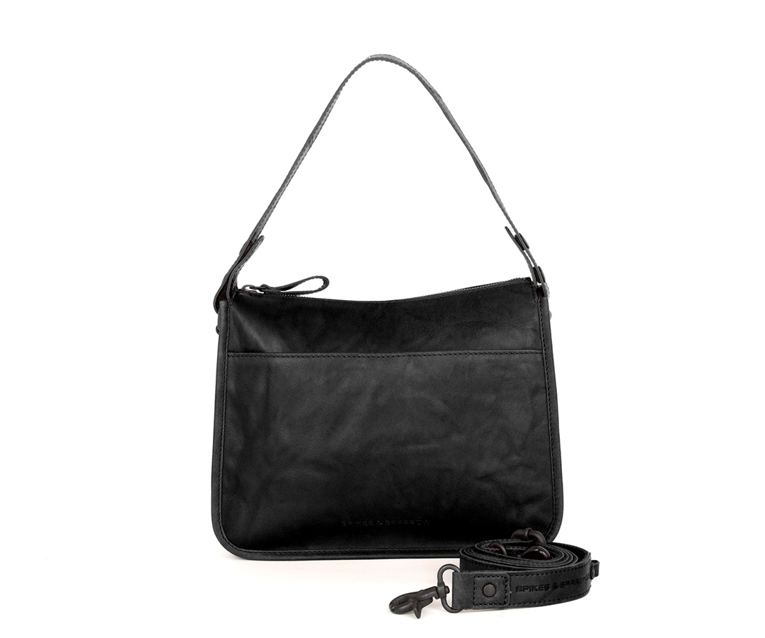 Spikes and Sparrow Leren Schouder / Crossbodytas – Chanice Black