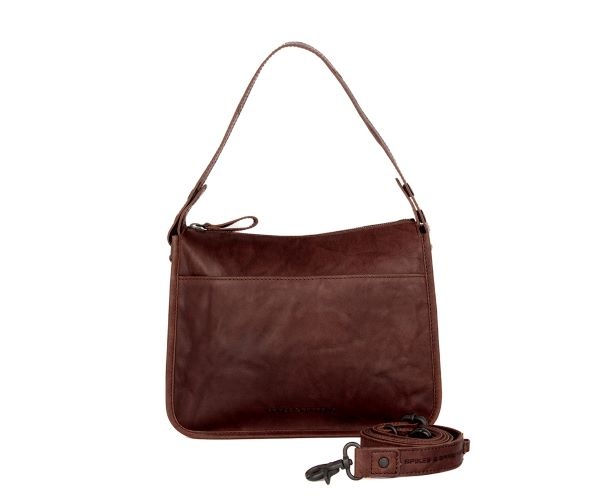 Spikes and Sparrow Leren Schouder / Crossbodytas – Chanice Dark Brown