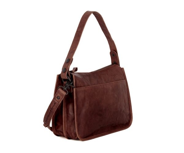 Spikes and Sparrow Leren Schouder / Crossbodytas – Chanice Dark Brown