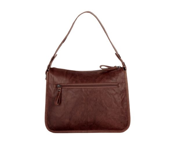 Spikes and Sparrow Leren Schouder / Crossbodytas – Chanice Dark Brown