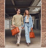 Spikes and Sparrow Leren Laptoptas – Dexter – Brandy Cognac