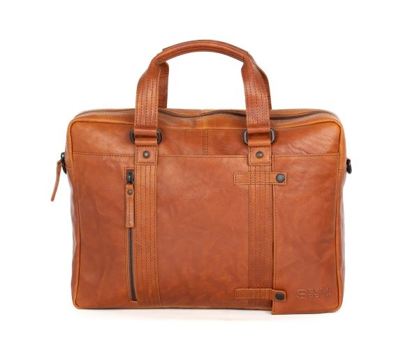 Spikes and Sparrow Leren Laptoptas – Dexter – Brandy Cognac