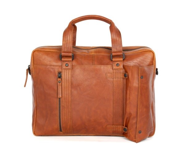 Spikes and Sparrow Leren Laptoptas – Dexter – Brandy Cognac