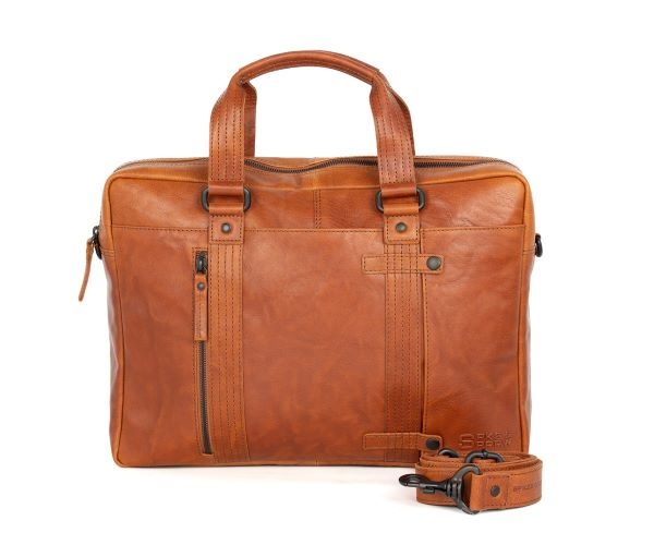 Spikes and Sparrow Leren Laptoptas – Dexter – Brandy Cognac
