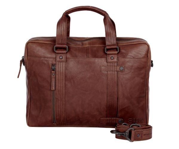 Spikes and Sparrow Leren Laptoptas – Dexter – Brandy Dark Brown