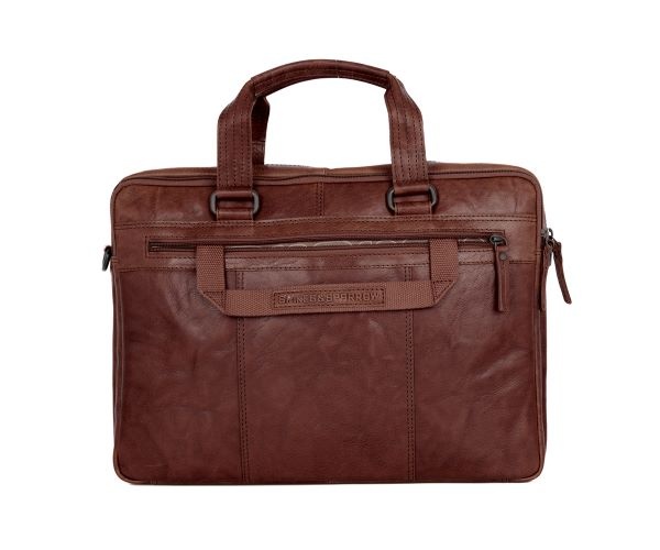 Spikes and Sparrow Leren Laptoptas – Dexter – Brandy Dark Brown