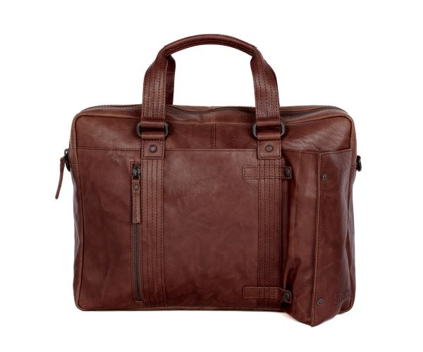 Spikes and Sparrow Leren Laptoptas – Dexter – Brandy Dark Brown