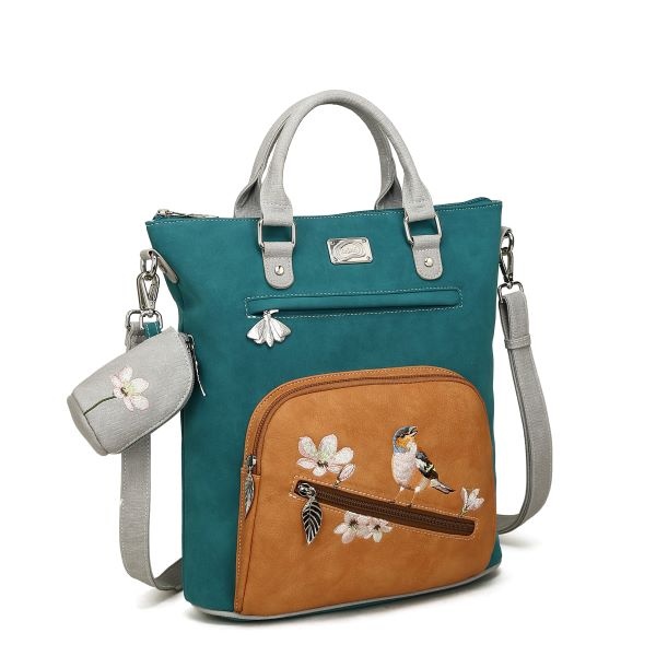 Hi Di Hi Shopper/schoudertas Chit-Chat  Petrol/Oange