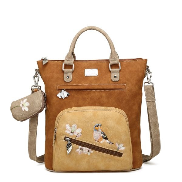 Hi Di Hi Shopper/schoudertas Chit-Chat  Cognac/Peach
