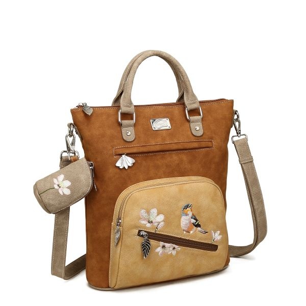 Hi Di Hi Shopper/schoudertas Chit-Chat  Cognac/Peach