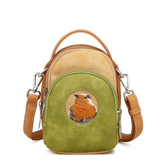 Hi Di Hi Ditty Hand-/schoudertas/crossbody  Green-Peach-Orange