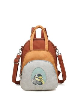 Hi Di Hi Eggy Hand-/schoudertas / rugzak Grey-Orange-Red