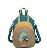 Hi Di Hi Eggy Hand-/schoudertas / rugzak Beige-Peach-Petrol