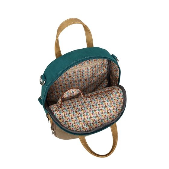 Hi Di Hi Eggy Hand-/schoudertas / rugzak Beige-Peach-Petrol