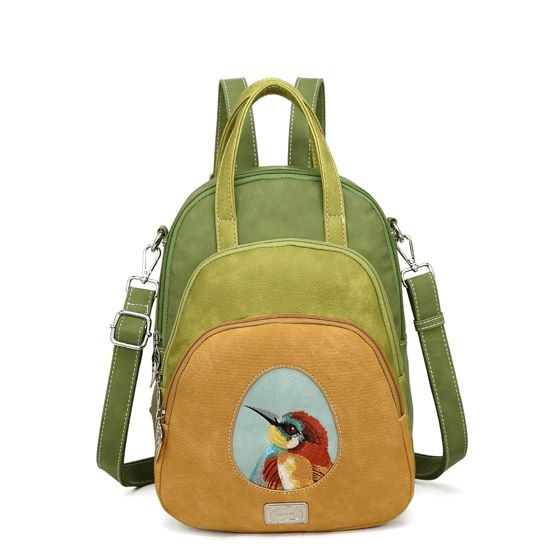 Hi Di Hi Eggy Hand-/schoudertas / rugzak Peach-L.Green-Green