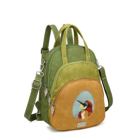 Hi Di Hi Eggy Hand-/schoudertas / rugzak Peach-L.Green-Green