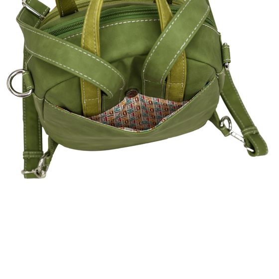 Hi Di Hi Eggy Hand-/schoudertas / rugzak Peach-L.Green-Green