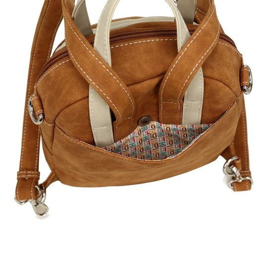 Hi Di Hi Eggy Hand-/schoudertas / rugzak Cognac-Beige