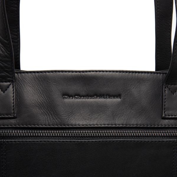 Chesterfield Leren Shopper Black Osira C38.022600