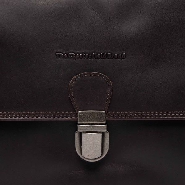 Chesterfield Leren Schoudertas Bruin Lunor C48.141601