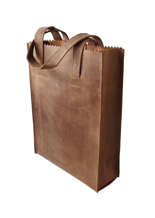 MY PAPER BAG Shoulderbag long handles Hazel Brown